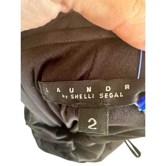 LAUNDRY Shelli Segal Black Off Shoulder Dress Size 2 - Picture 5 of 8